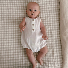 Load image into Gallery viewer, EVERYDAY LINEN ROMPER IN WHITE