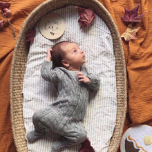 Load image into Gallery viewer, BASSINET NATURAL STRIPE FITTED SHEET