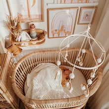 Load image into Gallery viewer, BASSINET NATURAL STRIPE FITTED SHEET