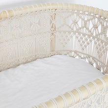 Load image into Gallery viewer, BASSINET WHITE FITTED SHEET