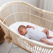 Load image into Gallery viewer, BASSINET WHITE FITTED SHEET