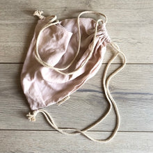 Load image into Gallery viewer, Linen Drawstring Mini Sack PEONY