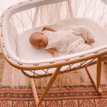 Load image into Gallery viewer, BASSINET WHITE FITTED SHEET