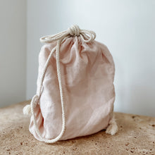 Load image into Gallery viewer, Linen Drawstring Mini Sack PEONY