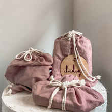 Load image into Gallery viewer, Linen Drawstring Mini Sack ROSEWOOD
