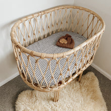Load image into Gallery viewer, BASSINET SEA BREEZE STRIPE FITTED SHEET