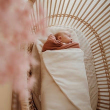 Load image into Gallery viewer, BASSINET NATURAL STRIPE FITTED SHEET