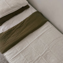 Load image into Gallery viewer, OLIVE PINSTRIPE PILLOWCASE