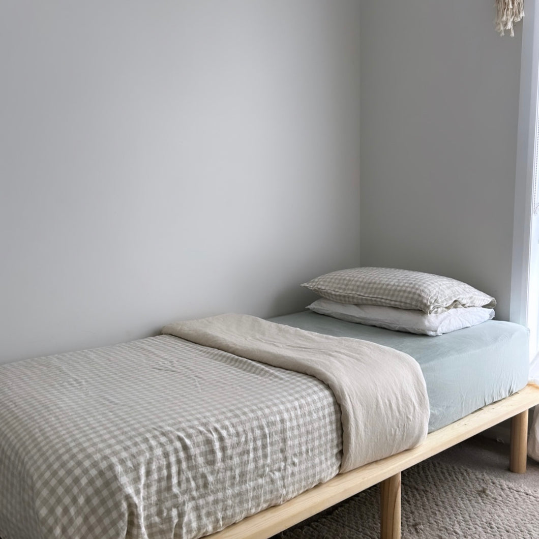 DOVE GINGHAM + OAT DUVET SET