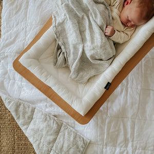 WHITE + MINI STRIPE QUILTED BLANKET / PLAYMAT