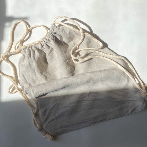 Linen Drawstring Mini Sack NATURAL