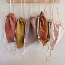Load image into Gallery viewer, Linen Drawstring Mini Sack ROSEWOOD