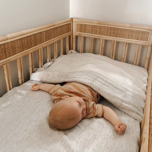COT SIZE MINI STRIPE FITTED SHEET