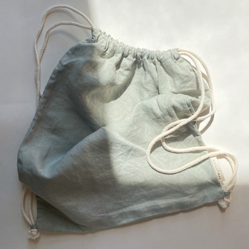 Linen Drawstring Mini Sack SAGE