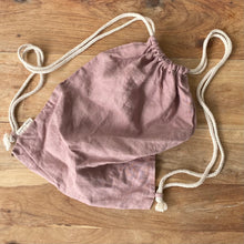 Load image into Gallery viewer, Linen Drawstring Mini Sack ROSEWOOD