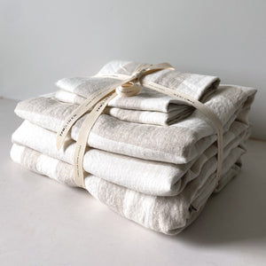 NATURAL WIDE STRIPE SHEET SET